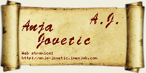 Anja Jovetić vizit kartica